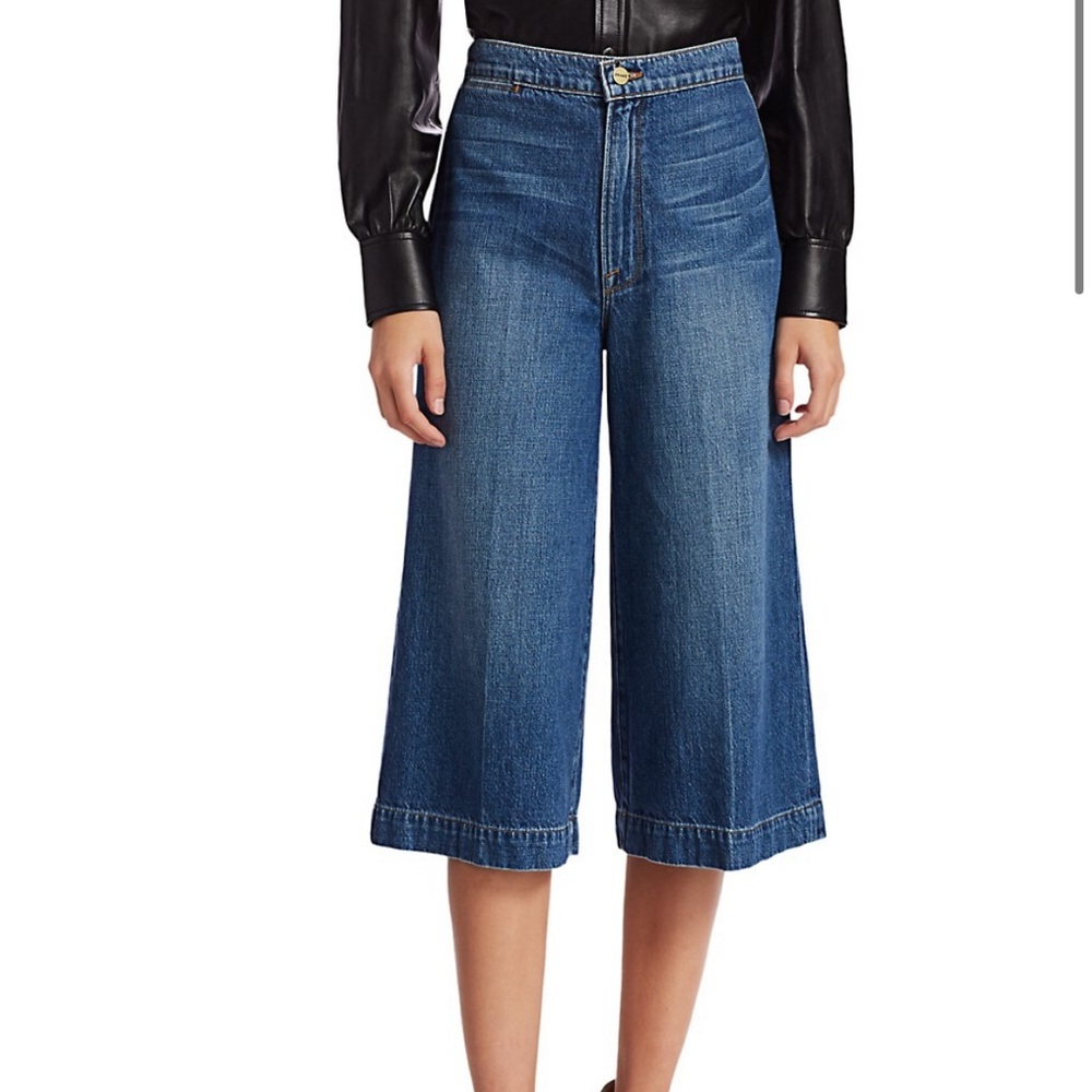 NWT! Frame Denim Sweetzer Le Culottes Wide Leg Denim Trouser Size 27